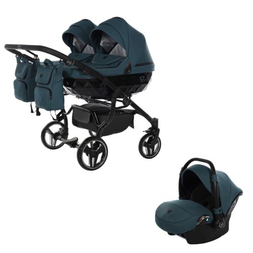 JUNAMA Diamond Duo Basic 3in1 Multifunktionaler Zwillingskinderwagen - Grün
