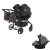 JUNAMA Diamond Duo Basic 3in1 Multifunktionaler Zwillingskinderwagen - Nickel