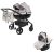 JUNAMA Diamond Duo Basic 3in1 Multifunktionaler Zwillingskinderwagen - Grau