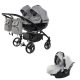 JUNAMA Diamond Duo Basic 3in1 Multifunktionaler Zwillingskinderwagen - Grau