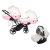 JUNAMA Diamond Duo Candy Slim 3in1 Multifunktionaler Zwillingskinderwagen - Weiß/Rosa