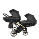JUNAMA Diamond Duo Fluo Slim 3in1 Multifunktionaler Zwillingskinderwagen - Schwarz/Gold