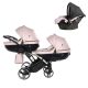 JUNAMA Diamond Duo Fluo Slim 3in1 Multifunktionaler Zwillingskinderwagen - Pink/Silber