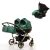 JUNAMA Diamond Duo Fluo 3in1 Multifunktionaler Zwillingskinderwagen - Grün/Gold