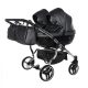 JUNAMA Diamond Duo Fluo 3in1 Multifunktionaler Zwillingskinderwagen - Anthrazit/Silber