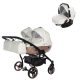 JUNAMa Diamond Duo Mirror Satin 3in1 Multifunktionaler Zwillingskinderwagen - Schwarz/Rose-Gold