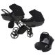 JUNAMA Diamond Duo S-Line Slim 3in1 Multifunktionaler Zwillingskinderwagen - Schwarz/Silber