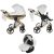 JUNAMA Diamond Heart 3in1 Multifunktions-Kinderwagen - Weiß/Gold
