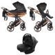JUNAMA Diamond Heart 3in1 Multifunktions-Kinderwagen - Schwarz/Bronze