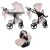 JUNAMA Diamond Heart 3in1 Multifunktions-Kinderwagen - Rosa/Silber