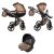 JUNAMA Diamond Fluo 3in1 Multifunktionaler Kinderwagen - Bronze - Schwarzer Rahmen