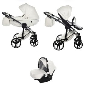   JUNAMA Diamond Individual 3in1 Multifunktions-Kinderwagen Weiß/Silber