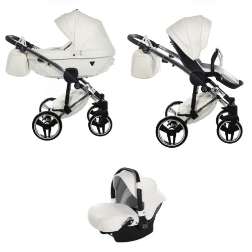 JUNAMA Diamond Individual 3in1 Multifunktions-Kinderwagen Weiß/Silber