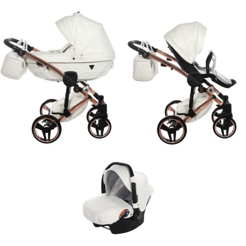 JUNAMA Diamond Individual 3in1 Multifunktions-Kinderwagen - Weiß/Bronze