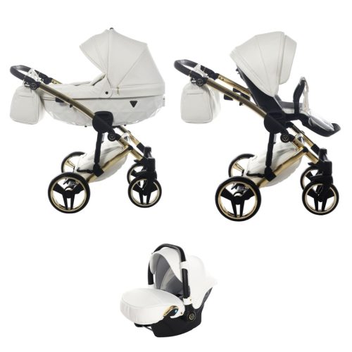 JUNAMA Diamond Individual 3in1 Multifunktions-Kinderwagen - Weiß/Gold