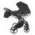 JUNAMA Diamond Mirror 3in1 Multifunktionskinderwagen - Schwarz/Silber - schwarzer Rahmen
