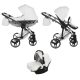 JUNAMA Diamond Mirror 3in1 multifunktionaler Kinderwagen - Weiß/Silber - silberner Rahmen