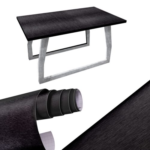 Fóliatekercs metálfényű csiszolt fekete 1,52x30m