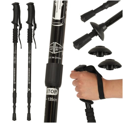 Nordic walking botok összecsukható 2 db fekete