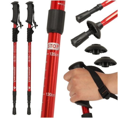 Nordic walking botok összecsukható 2 db piros