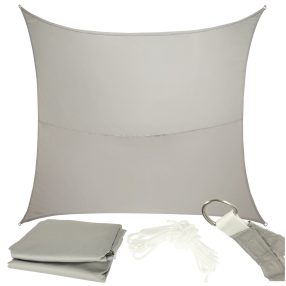   LUARO vízálló kerti terasz napernyő vitorla 4x4x4m szögletes szürke