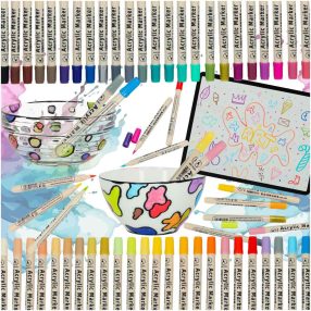   Akril szövet markerek kő filctollak DIY vízálló filctollak 48 db.