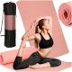 Mata do ćwiczeń jogi gimnastyczna treningowa fitness karimata gruba 1,5cm różowa + pokrowiec