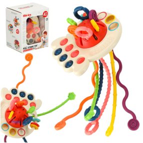   Montessori szenzoros játék babáknak zsinórok gombok gyöngyök