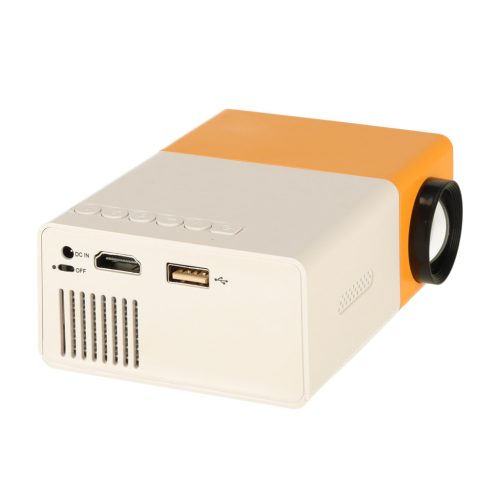 Mini projektor hordozható projektor gyerekeknek LED TFT LCD 1920x1080 24-60" USB HDMI 12V sárga és fehér színben