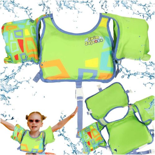 Habszivacs mellény úszóujjakkal, kapok anyagból, 3-6 éves, 19-30 kg-os gyermekeknek, BESTWAY 32174 zöld