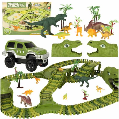 Versenypálya dinoszauruszok autók 240 elem