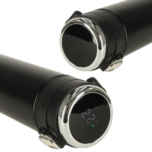Termikus bögre szájkosárral LED termosz 420ml fekete