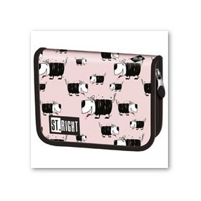 BAMBINO két patentos tolltartó rózsaszín kutyák