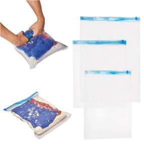   Vákuumcsomagoló zsákok ruhákhoz 9 db 3 méret 35x50cm, 40x50cm, 50x70cm, 40x50cm, 50x70cm