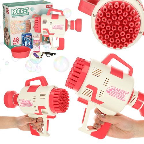 Buborékfegyver gép szappan buborék fények rózsaszín