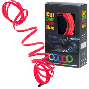   LED környezeti világítás autóhoz / autó USB / 12V szalag 5m piros