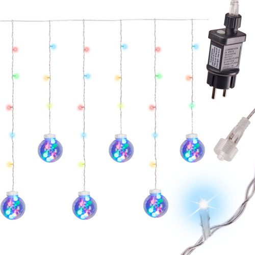 LED függönylámpák lógó gömbök 3m 108LED több színben