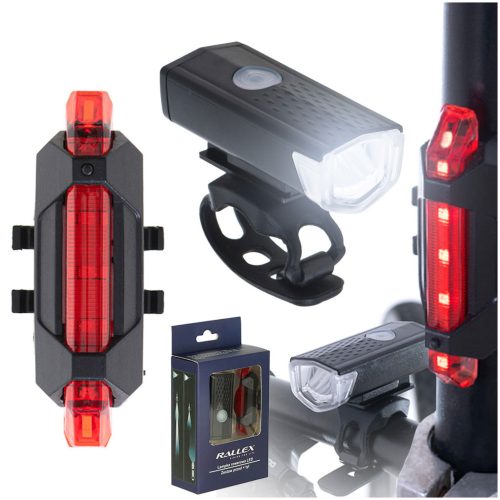 LED kerékpár lámpa hátsó-első szett USB