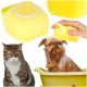 Szilikon kefe kutyák macskák mosásához sárga