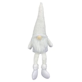 Karácsonyi gnóm szakállas fehér 47cm
