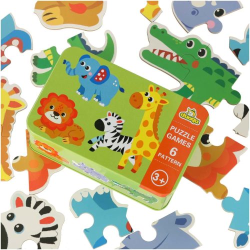 Puzzle egy ónban szafari állatok 25 rejtvények