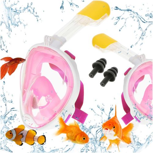 Teljes összecsukható snorkel maszk S/M rózsaszín
