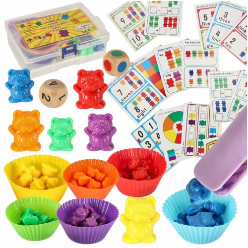 Teddy mackók oktatási tanulás számolni montessori 44el.