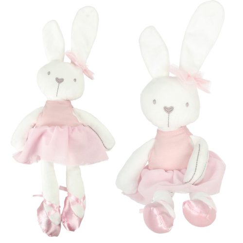 Plüss kabala nyúl rózsaszín ruhában 42cm