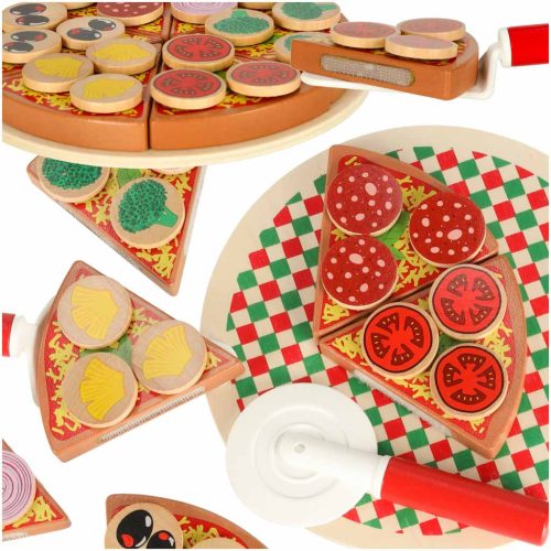 Pizza fa játékkészlet tartozékokkal
