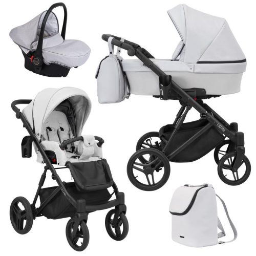 Kunert LAZZIO 3in1 Multifunktionskinderwagen - Hellgrau ECO Leder