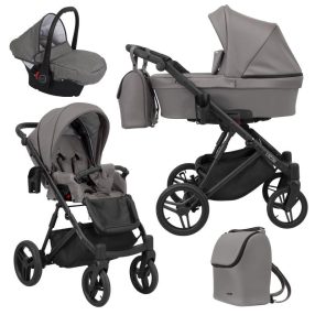   Kunert LAZZIO 3in1 multifunktionaler Kinderwagen - Graphite ECO Leder