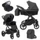 Kunert LAZZIO 3in1 multifunktionaler Kinderwagen - Schwarz ECO Leder