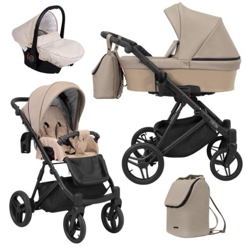 Kunert LAZZIO 3in1 multifunktionaler Kinderwagen - Cappucino ECO Leder