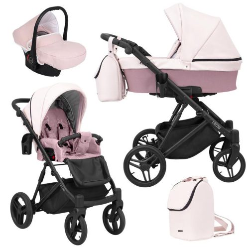 Kunert LAZZIO 3in1 multifunktionaler Kinderwagen - Pink ECO Leder